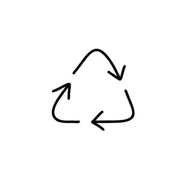 Recycle doodle. Thin scketch. Stock Illustration