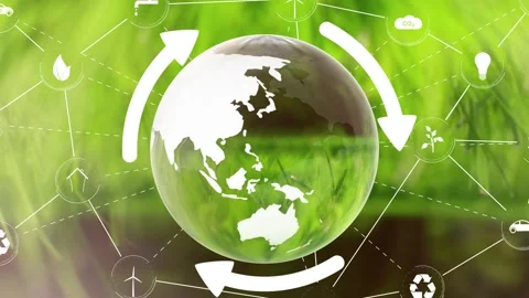 Recycle earth globe environment icon symbols looping Vídeos de archivo 333216005