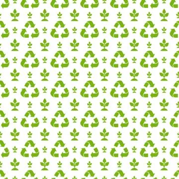 Recycle ecology Seamless pattern. Flat vector illustration. Stock Illustration
