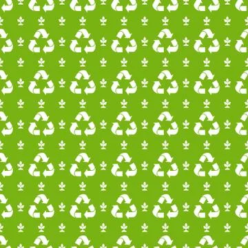 Recycle ecology Seamless pattern. Flat vector illustration. Illustrazione stock