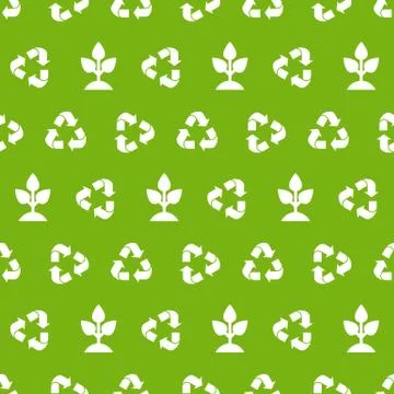 Recycle ecology Seamless pattern. Flat vector illustration. 스톡 일러스트
