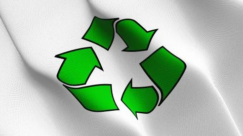 Recycle flag waving on wind. Stock-Illustration