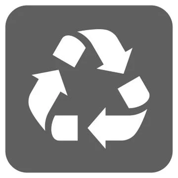 Recycle Flat Squared Vector Icon Illustrazione stock