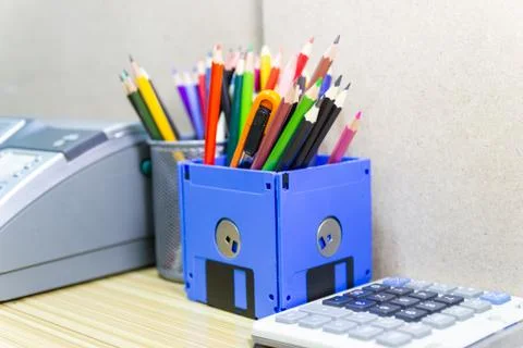 Recycle floppy disk, Creative objects used for Store supplies 스톡 사진