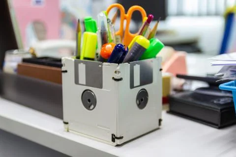 Recycle floppy disk, Creative objects used 스톡 사진