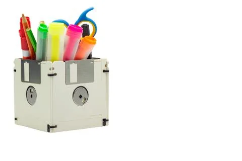 Recycle floppy disk, Creative objects used Foto stock