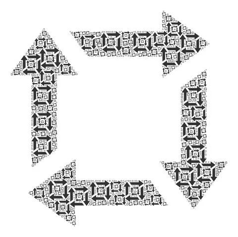 Recycle Fractal Composition of Itself Items Stock Illustration