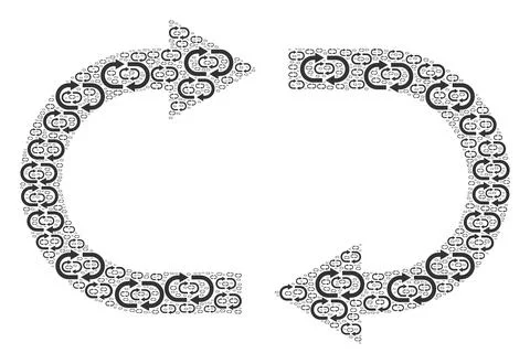 Recycle Fractal Composition of Itself Items Stock Illustration