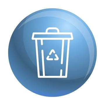 Recycle garbage bin icon, outline style Stock Illustration