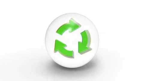 Recycle Glass Button Stock Illustration