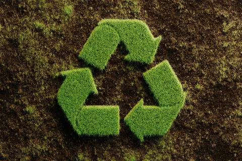 Recycle Grass 3D Render Stock Illustration
