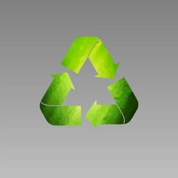 Recycle Green Low Poly Logo Stock Illustration