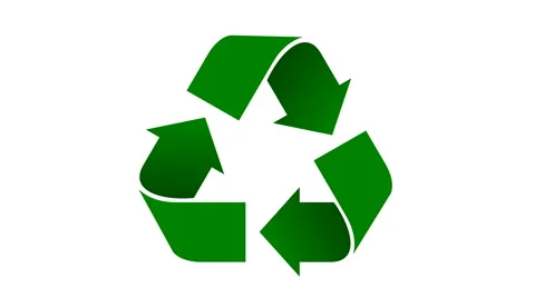 Recycle icon animation with shaded green arrows Stock Footage