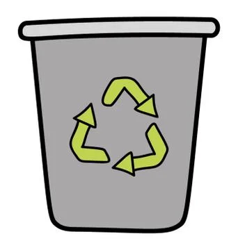 Recycle icon in doodle design. Illustrazione stock