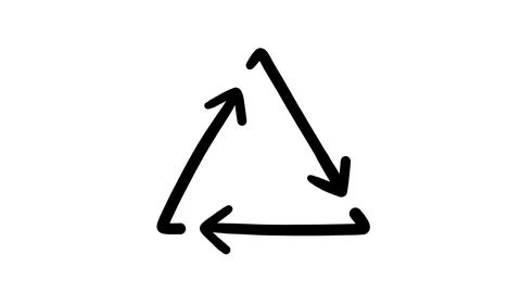 Recycle icon doodle, loopable hand drawn animation on a white background Stock Footage 269705798