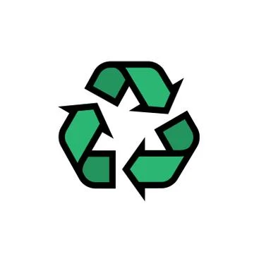 Recycle icon. Editable Vector Stroke. Stock Illustration