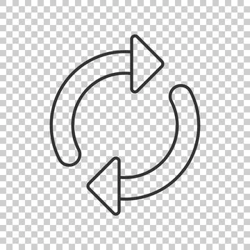 Recycle icon in flat style. Reuse vector illustration on white isolated backg Stock Illustration