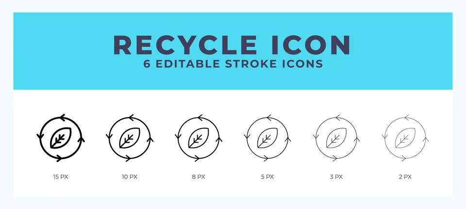 Recycle icon illustration vector with editable stroke. Stock Illustration
