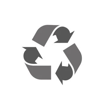 Recycle icon logo in flat style on a white background Stock Illustration