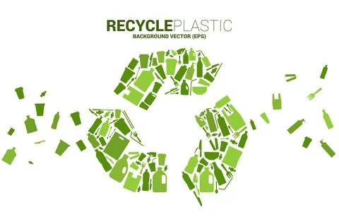 Recycle icon from plastic package and product icon. background for take care  Stock Illustration
