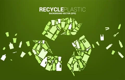 Recycle icon from plastic package and product icon. background for take care  Stock Illustration