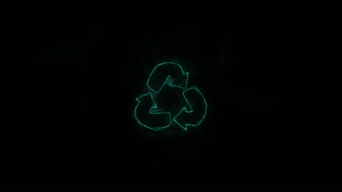 Recycle icon with plexus effect. Connected lines with dots. Lines plexus Stock Footage 169301726