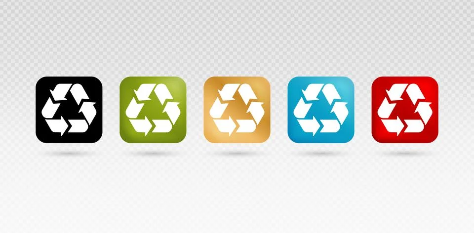 Recycle Icon Rectangle Frame Stock Illustration