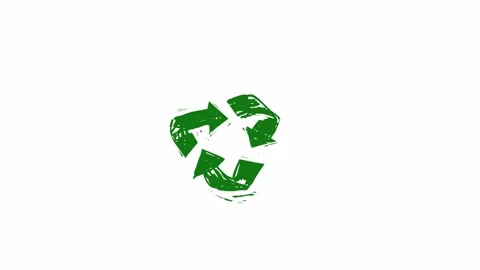 Recycle icon with rotating arrows Stock Footage 134134818