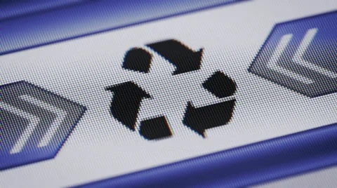 Recycle icon on the screen. Looping. Stock Footage 41314918
