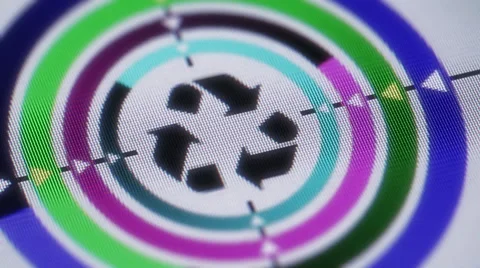 Recycle icon on the screen. Looping. Stock Footage 42458016