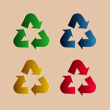 Recycle icon set of different colors Stock Illustration