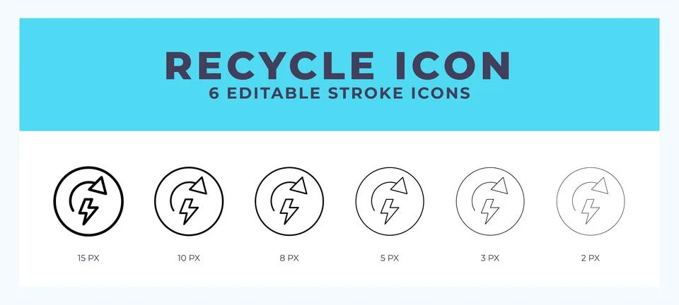 Recycle icon symbol. Isolated. Vector illustration with editable stroke. Stock Illustration