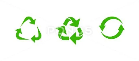 Recycle icon symbol vector. Recycling and rotation arrow icon pack ...