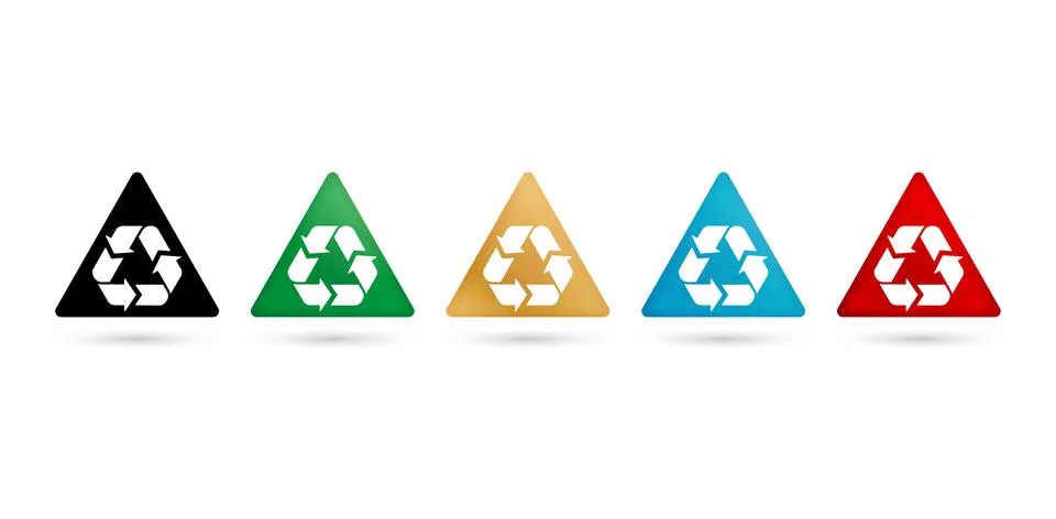 Recycle icon Triangle shape Stock Illustration
