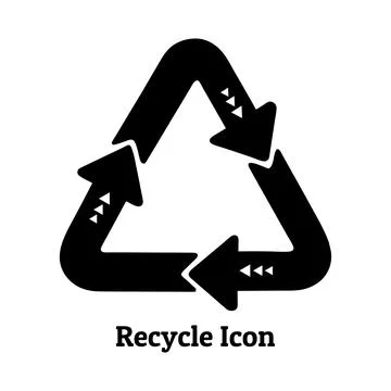 Recycle Icon, Vector Art Design, Silhouette	 Stock Illustration