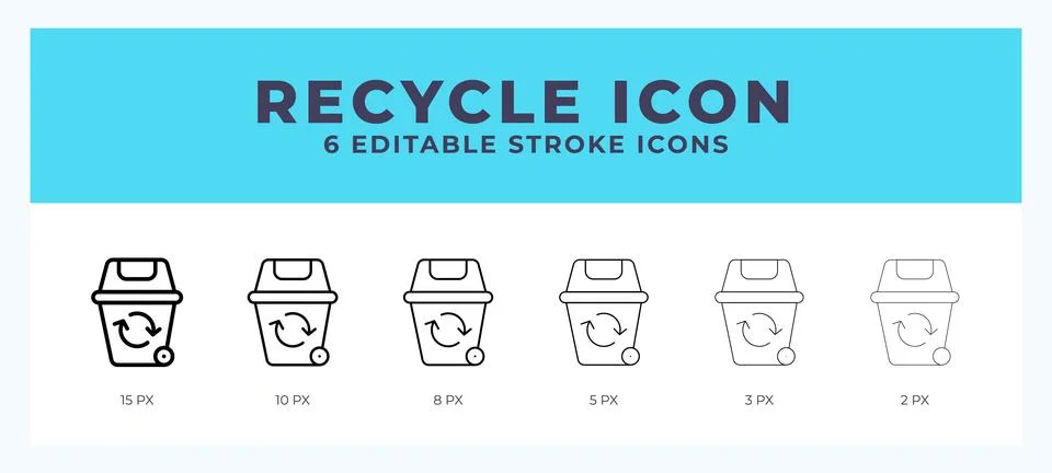 Recycle icon vector illustration. With editable stroke for web. App and more. Stock Illustration