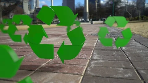 Recycle icons everywhere Stock Footage 71782106