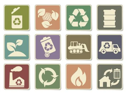 Recycle icons set Stock Illustration