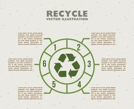 Recycle infographics over pattern background vector illustration Stockillustratie