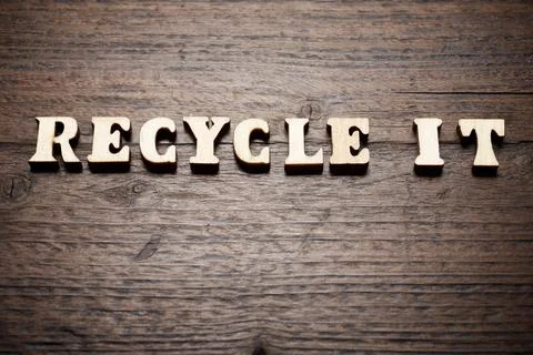 Recycle it text Stock Photos