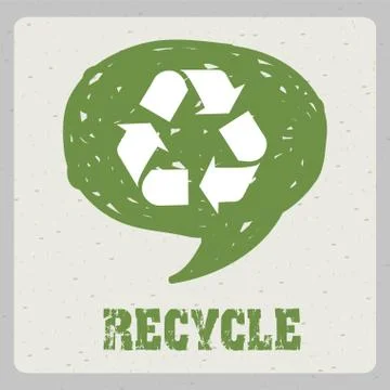 Recycle label over gray background vector illustration Stock Illustration