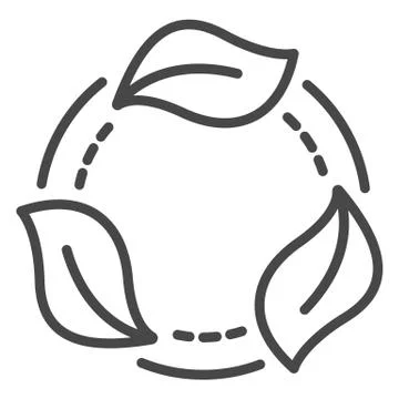 Recycle leaf icon, outline style 库存插图