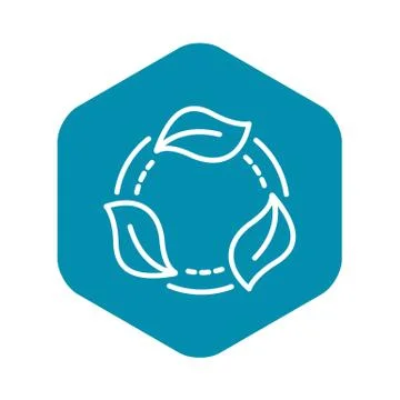 Recycle leaf icon, outline style 库存插图