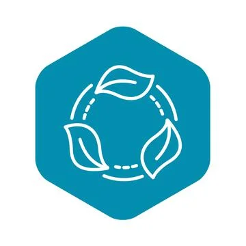 Recycle leaf icon, outline style Stock Illustration