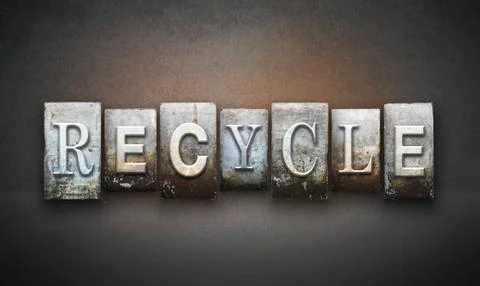 Recycle letterpress concept Stock Illustration