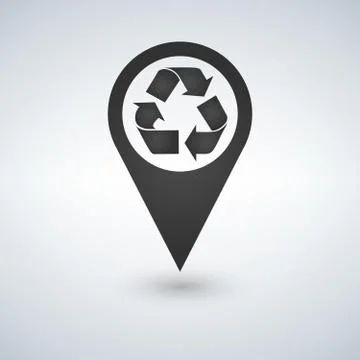 Recycle location icon. Recycle map pointer. vector illustration. Stock Illustration