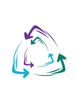 Recycle logo moving arrows. Editable Clip Art. Stock Illustration