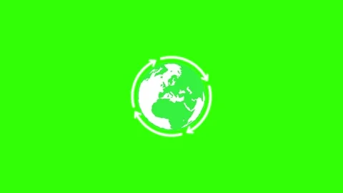 Recycle logo revolves around the earth logo, icon in green screen 2d, 4k video. Stock Footage 201692832