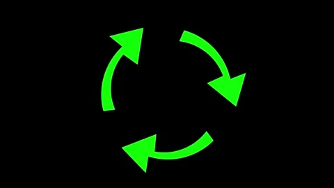 Recycle Logo Rotating. Green rotating recycling symbol on black background Stock Footage 341840532