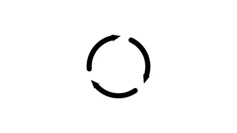 Recycle Logo Rotating. Three black arrows rotating in a circular recycle symbol Stock Footage 341840538